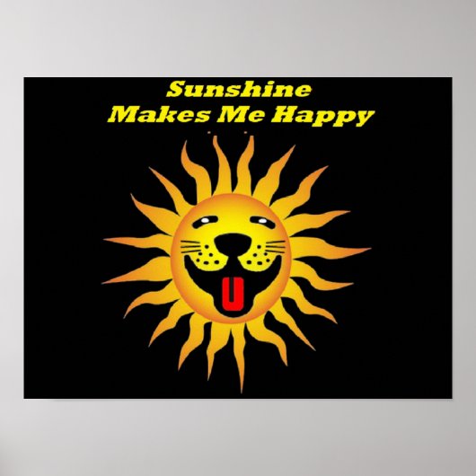 Poster Sunshine maakt me gelukkig (Voorkant)
