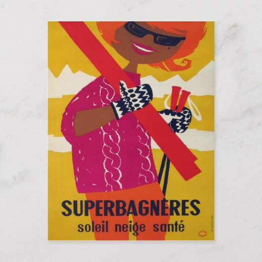  poster, Superbagneres Briefkaart (Voorkant)