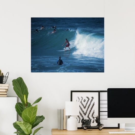 Poster Surfers Rainbow Bay Australië (Thuiskantoor)