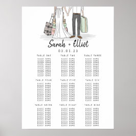 Poster Tabelplan bestemmingbruiloft