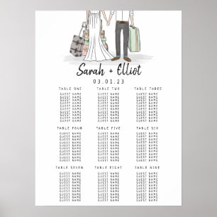 Poster Tabelplan bestemmingbruiloft