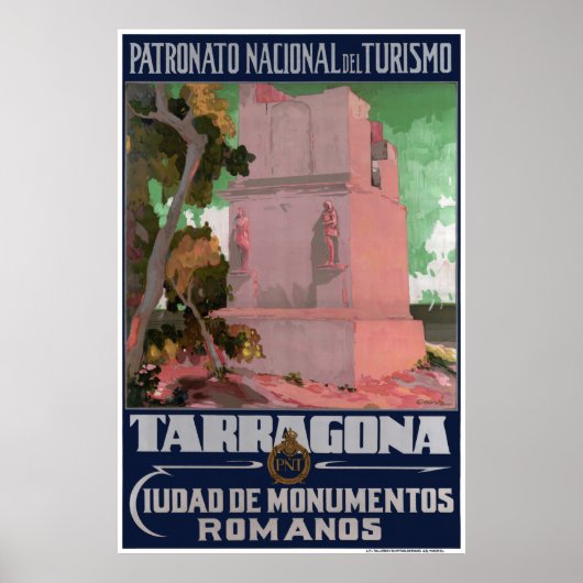 Poster Tarragona Vintage Reis teruggezet (Voorkant)
