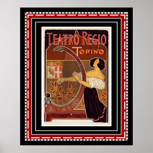 Poster Teatro Regio Torino Art Deco Print (Voorkant)