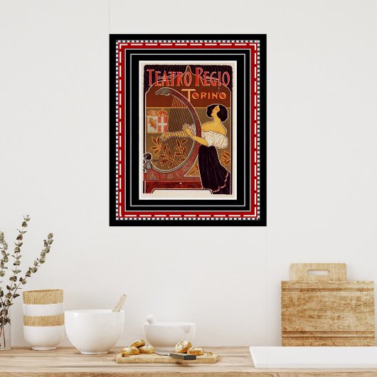 Poster Teatro Regio Torino Art Deco Print (Keuken)