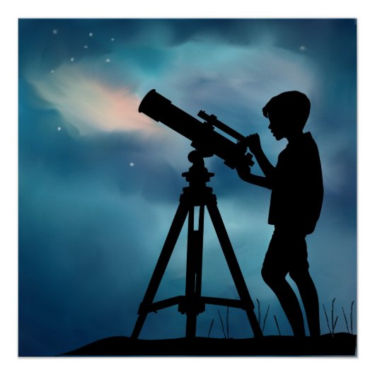 Poster Telescope Boy (Voorkant)