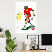 Poster Tennis Player (Thuiskantoor)