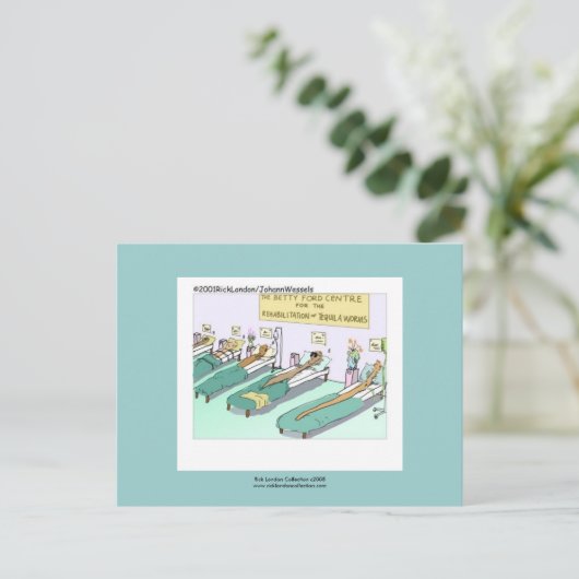 Poster Tequila Worm Rehab Briefkaart (Staand voorkant)