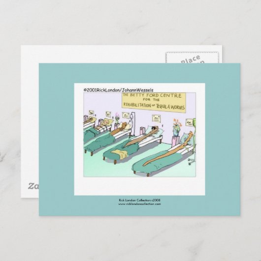 Poster Tequila Worm Rehab Briefkaart (Voorkant / Achterkant)