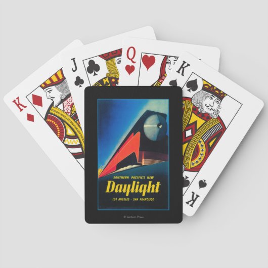 Poster ter bevordering van de dagrijbaan speelkaarten (Achterkant)