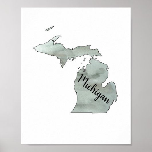 Poster ter illustratie van de staat Michigan (Voorkant)