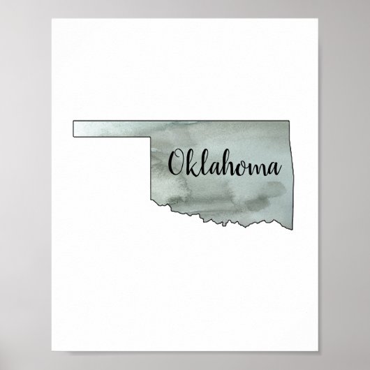 Poster ter illustratie van de staat Oklahoma (Voorkant)