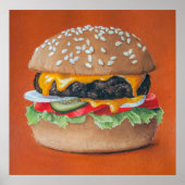 Poster ter illustratie van hamburger (Voorkant)