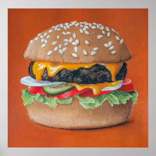Poster ter illustratie van hamburger (Voorkant)