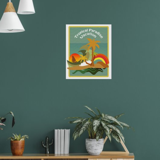Poster ter illustratie van tropische eilanden (Woonkamer 1)