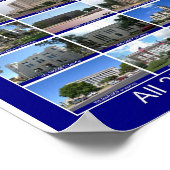 Poster Texas County Courthouses (blauw verticaal) (Hoek)