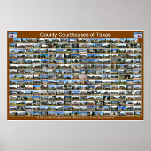 Poster Texas County Courthouses (bruin horizontaal