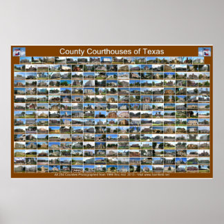 Poster Texas County Courthouses (bruin horizontaal