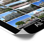 Poster Texas County Courthouses (zwart verticaal) (Hoek)