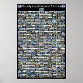 Poster Texas County Courthouses (zwart verticaal) (Voorkant)
