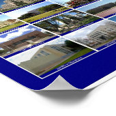 Poster Texas Courthouses (blauw horizontaal) (Hoek)