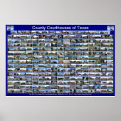 Poster Texas Courthouses (blauw horizontaal) (Voorkant)