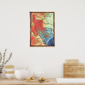 Poster Texas Map (Keuken)
