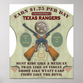 POSTER - TEXAS RANGERS 1887