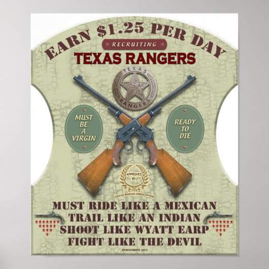 POSTER - TEXAS RANGERS 1887 (Voorkant)
