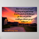 Poster Texas zonsondergang Schriftuur  (Voorkant)