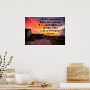 Poster Texas zonsondergang Schriftuur 
