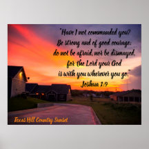 Poster Texas zonsondergang Schriftuur