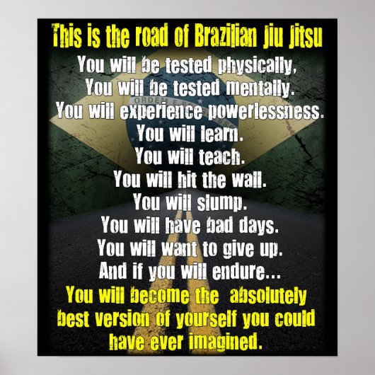 poster "The Road of Brazililian Jiu Jitsu" (Voorkant)