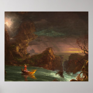 Poster The Voyage of Life, Manhood, Thomas Cole