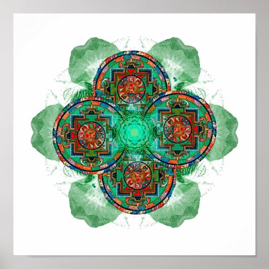 Poster Tibetan Tantric Mandala (Voorkant)