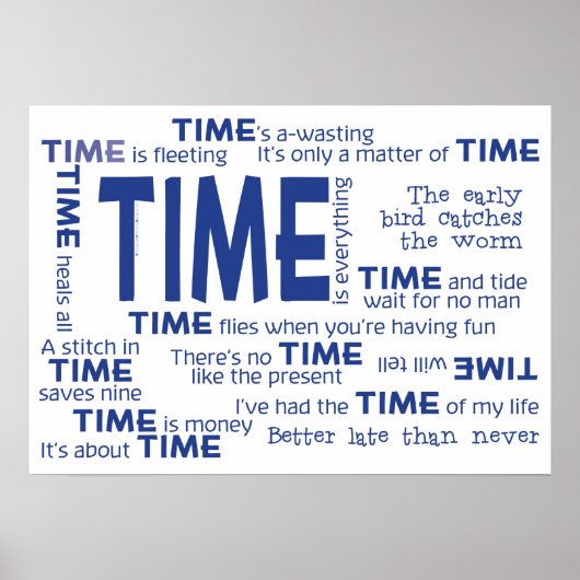 Poster - Tijdspreekwoorden [blauw] (Voorkant)