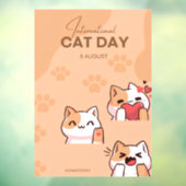 poster to celebrate international cat day raamsticker (Vel 3)