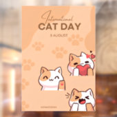 poster to celebrate international cat day raamsticker (Vel 2)