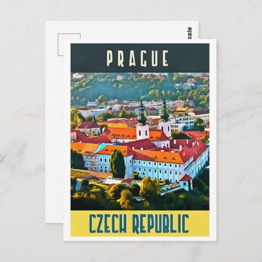 Poster toerisme Tsjechië Briefkaart (Voorkant / Achterkant)