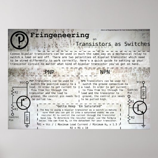poster "Transistors as Switches" (Voorkant)