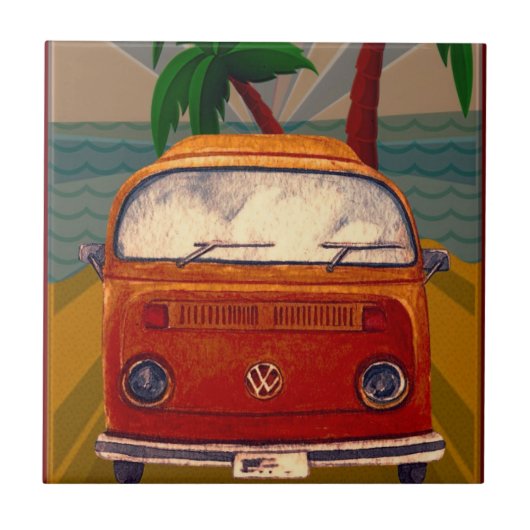 Poster:Travel California Ceramic Tile Tegeltje (Voorkant)