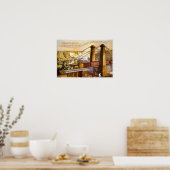 Poster  treinillustratie (Keuken)