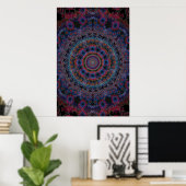 Poster Trippy: Abstract radiaal kunstwerk (Thuiskantoor)