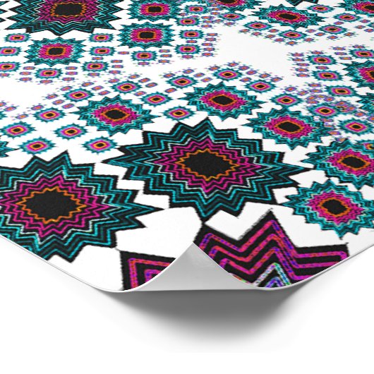 Poster Trippy: Abstract radiaal kunstwerk (Hoek)