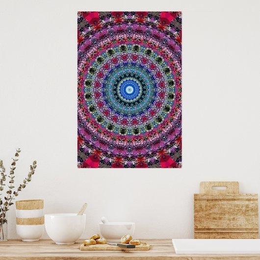 Poster Trippy: Psychedelic Radiaal Artwork (Keuken)