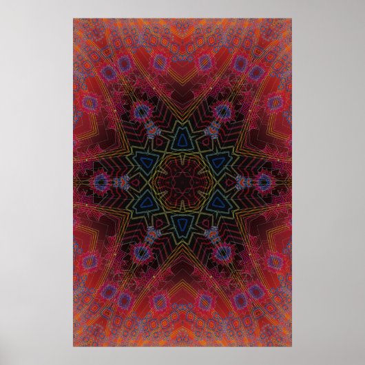 Poster Trippy: Psychedelic Radiaal Artwork (Voorkant)