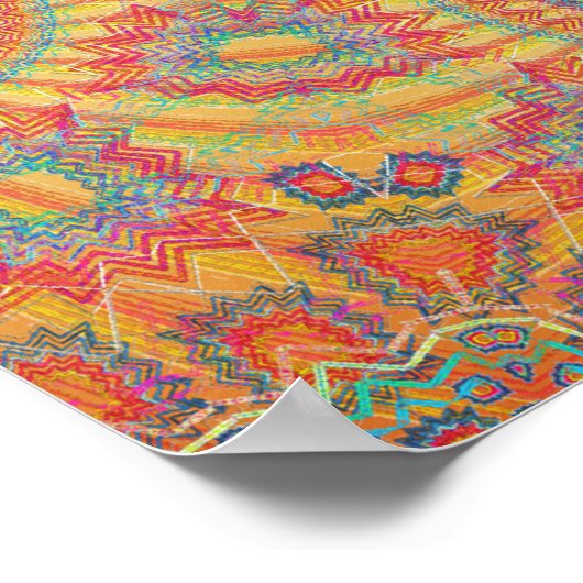 Poster Trippy: Psychedelic Radiaal Artwork (Hoek)