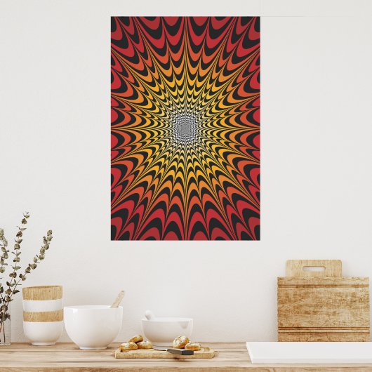 Poster Trippy: Psychedelic Radiaal Artwork (Keuken)