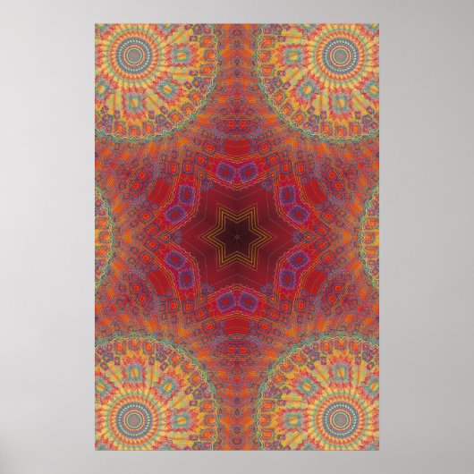 Poster Trippy: Psychedelic Radiaal Artwork (Voorkant)