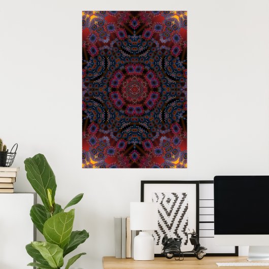 Poster Trippy: Psychedelic Radiaal Artwork (Thuiskantoor)