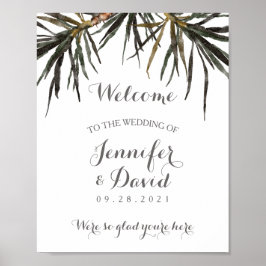 Poster Tropical Wedding Welcome Sign Print (Steen)
